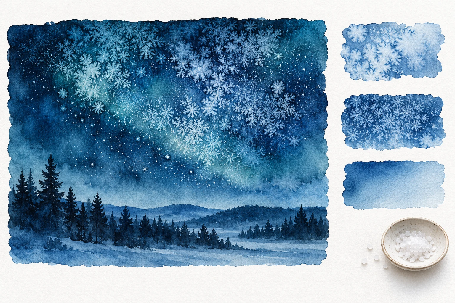 Salt Reference Watercolor Salt Texture: A Three-Swatch Timing Test | LUREXEN