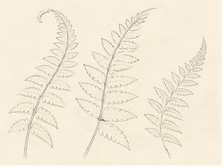 Illustrative stage 1: Simplify frond silhouettes