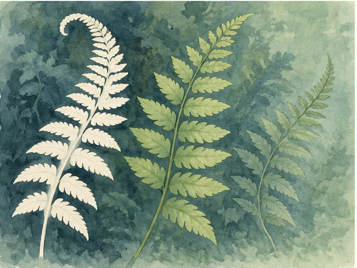 Illustrative stage 3: Paint around the first frond