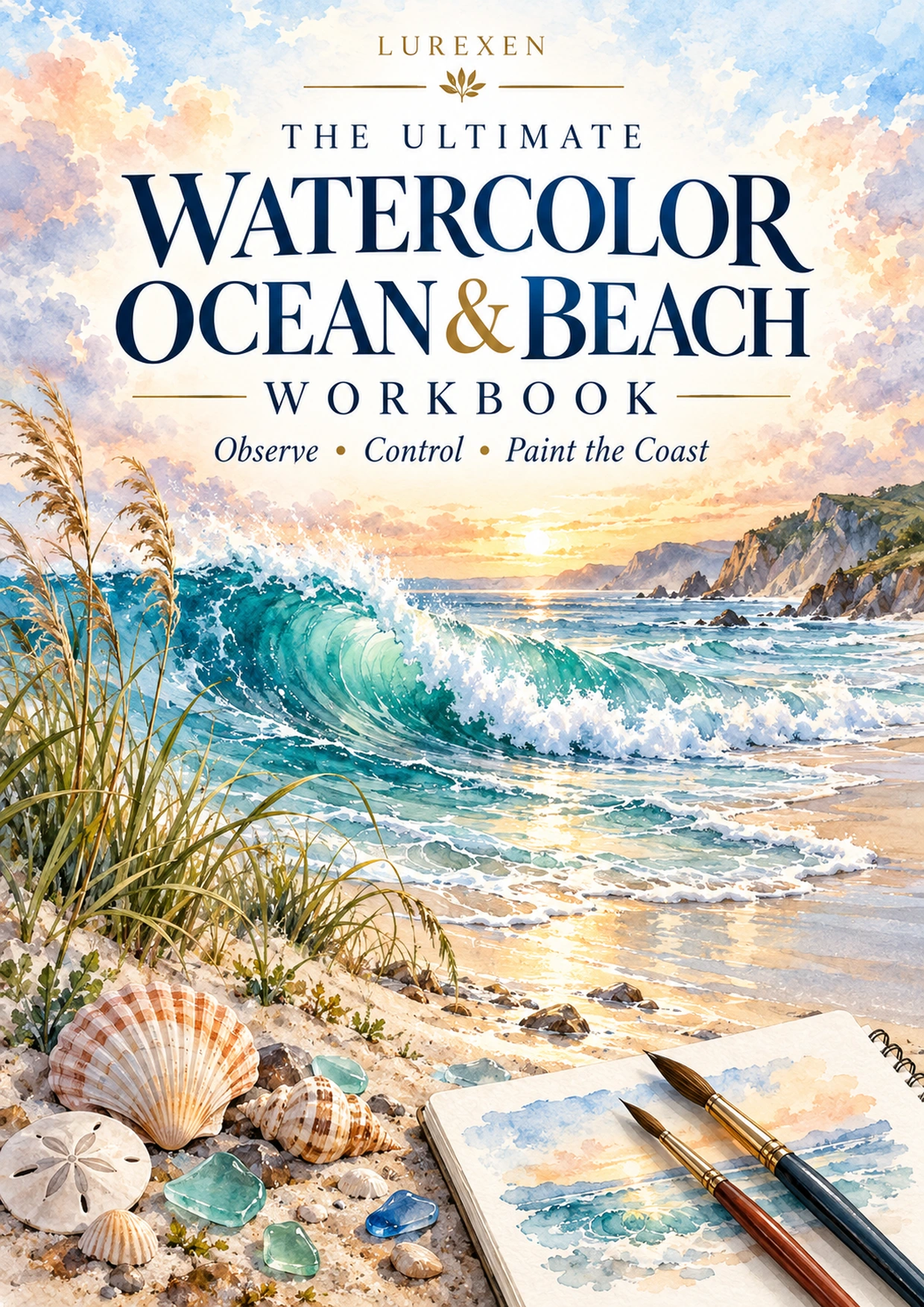 Original cover of Watercolor Ocean & Beach Workbook