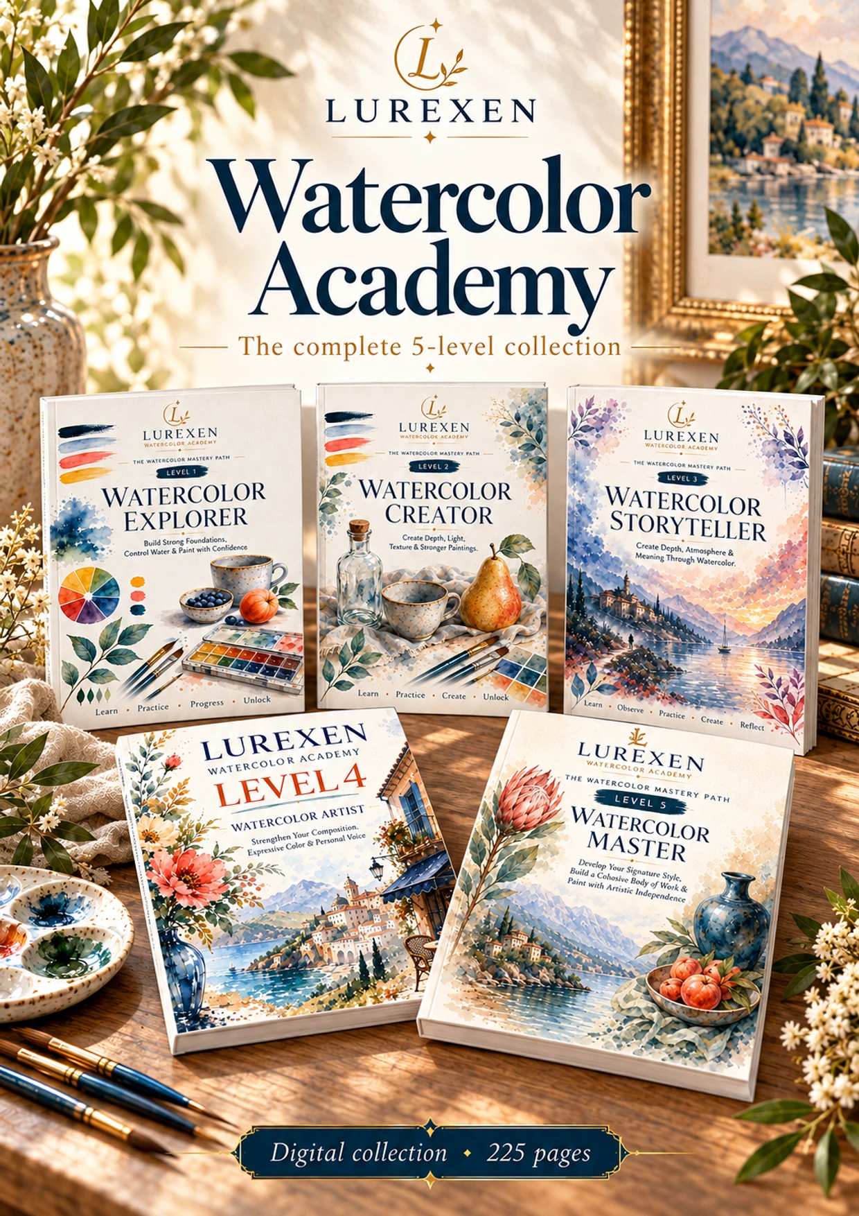 Styled Complete Watercolor Academy digital collection preview