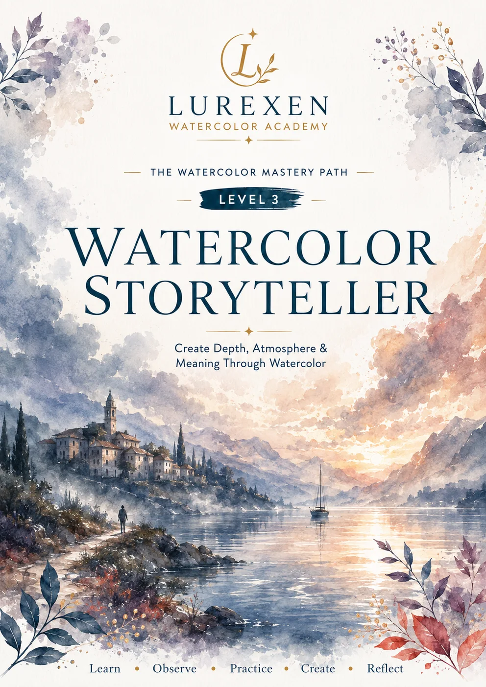 Watercolor Academy Level 3: Storyteller Workbook - Depth, Atmosphere and Visual Storytelling Practice cover