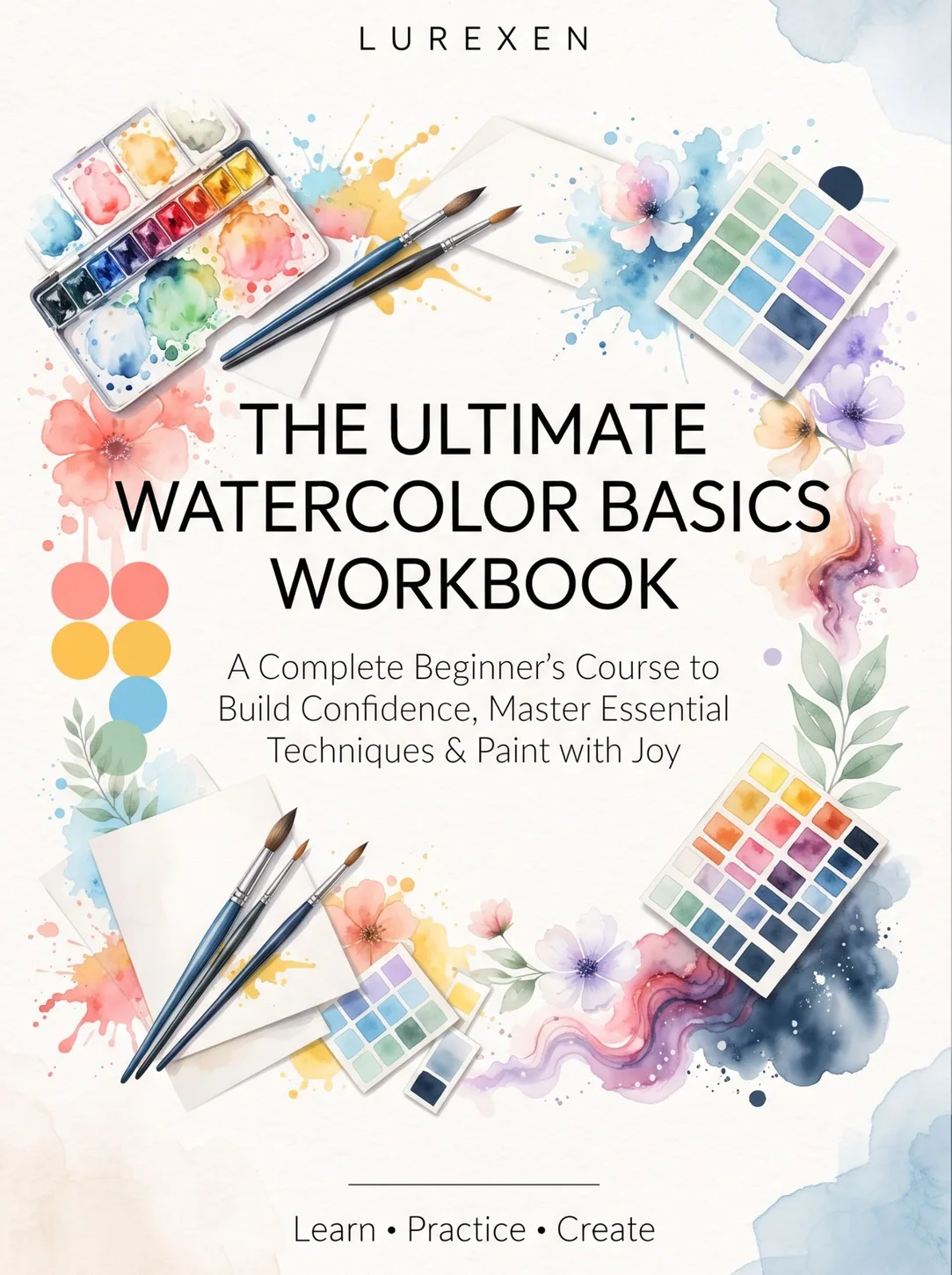Watercolor Basics Workbook: Beginner Supplies, Brush Control and Essential Painting Practice cover