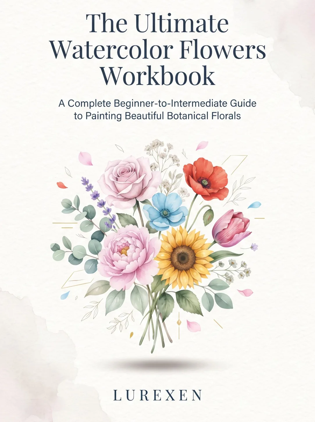 Watercolor Flowers Workbook: Petal Shapes, Botanical Color and Guided Floral Painting Practice cover