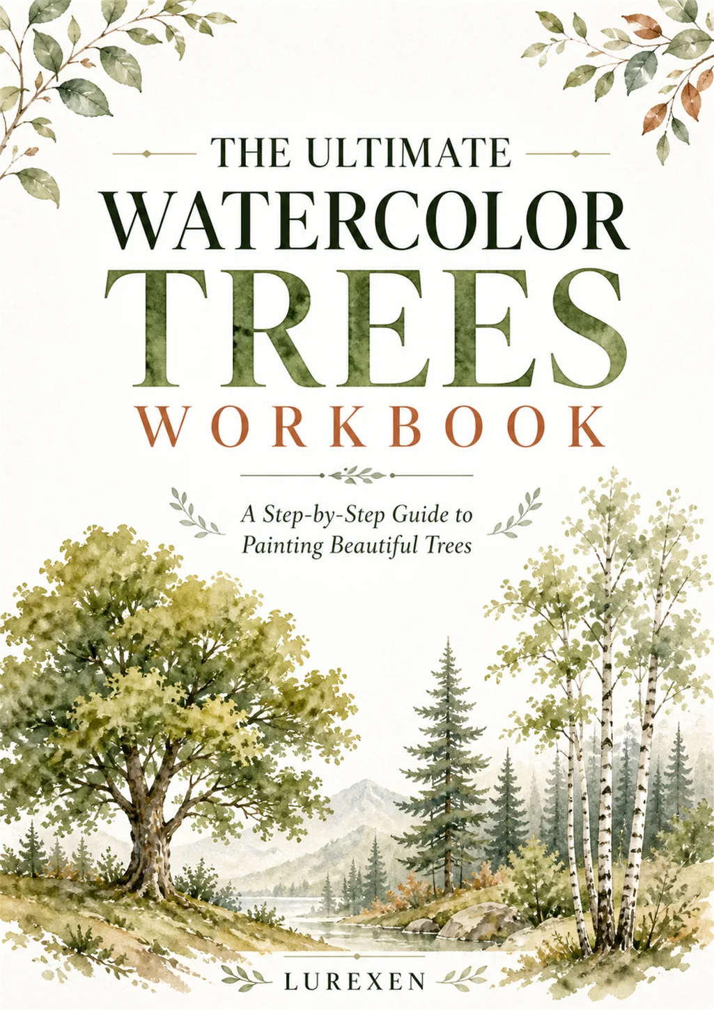 Watercolor Trees Workbook: Foliage, Branches and Seasonal Painting Practice cover