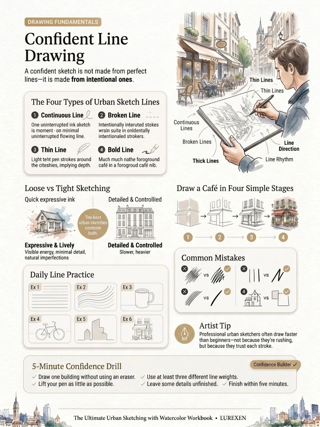 Original interior page 5 from Urban Sketching with Watercolor